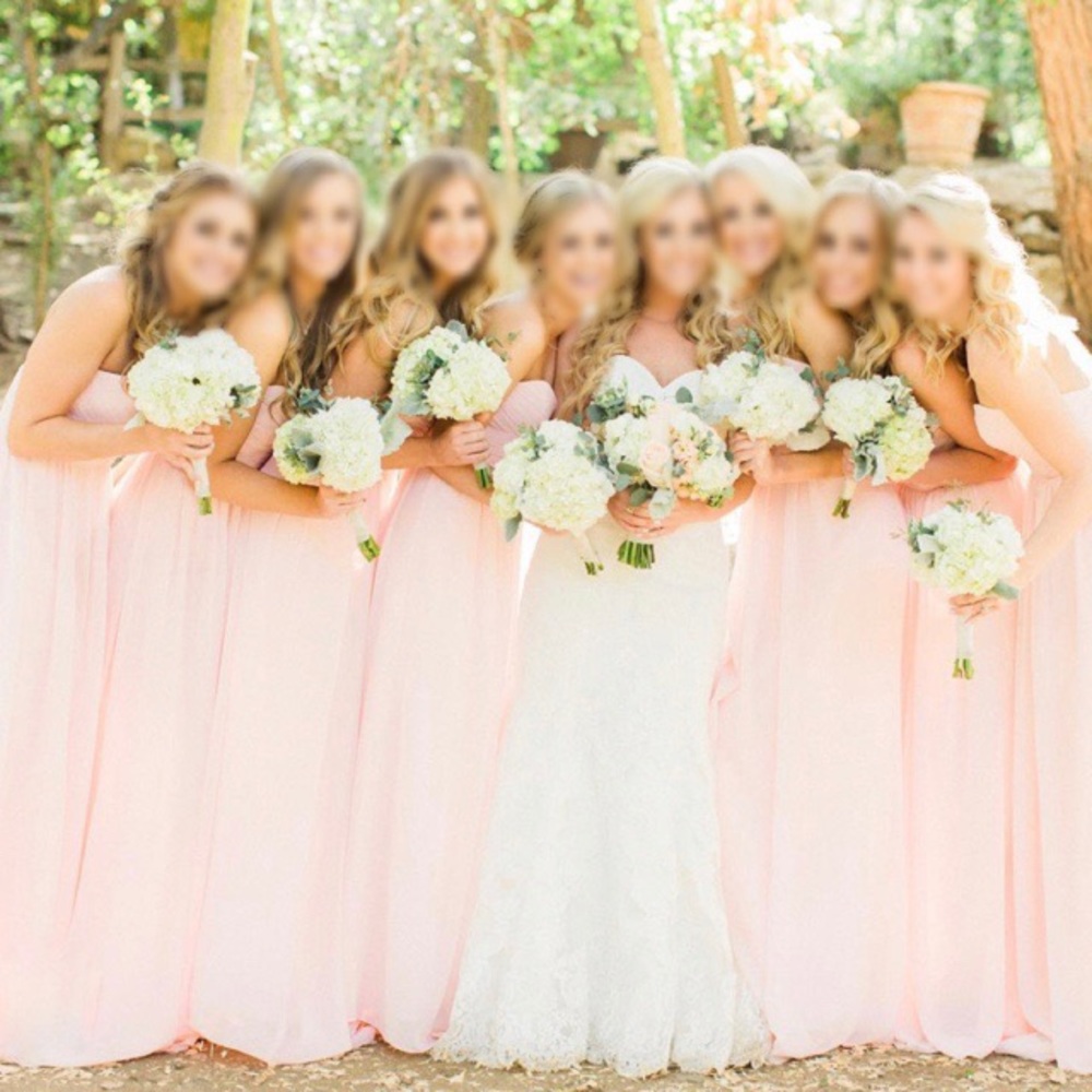 Light Pink, Strapless, Bridesmaid Dress